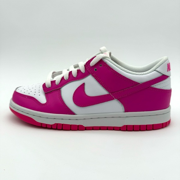 New Nike Dunk Low GS Big Kids 5 5Y Women's 6.5 Laser Fuchsia Pink Barbie Shoes - Picture 2 of 9